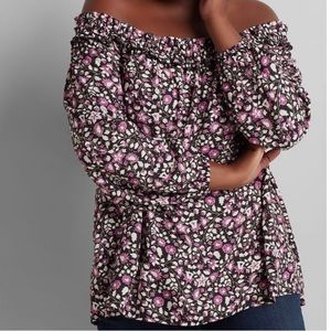 Lane Bryant Square Neck/Off Shoulder 3/4 sleeve blouse Sz18-30 Style#1112594